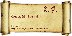 Kostyál Fanni névjegykártya