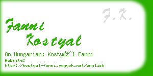 fanni kostyal business card